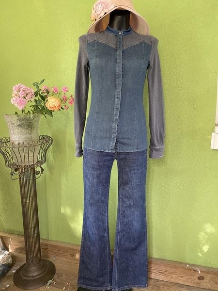 Women Closed Shirt Grey Denim 34 / XS / 42