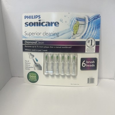 Philips HX6066/70 6 Piece Sonicare DiamondClean Standard Brush Heads 