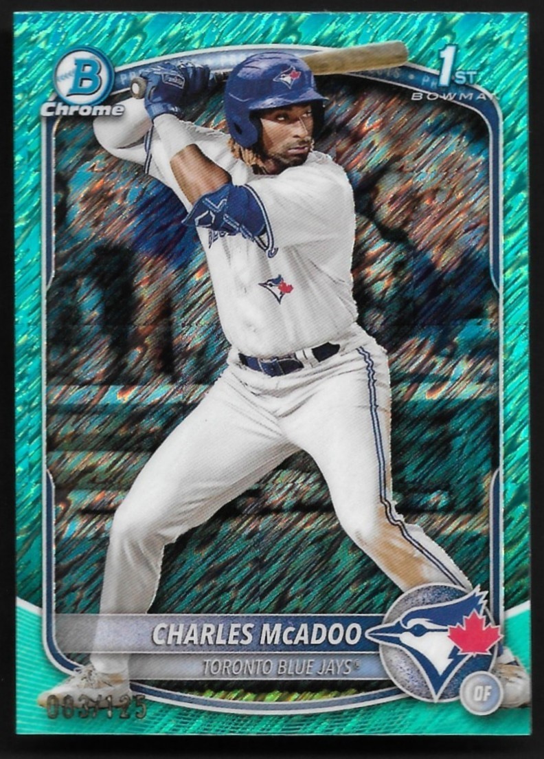 2025 Bowman Chrome Prospects - Charles McAdoo #BCP-150 Aqua Shimmer /125