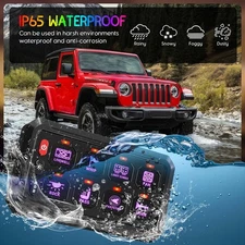 RGB 6/8 Gang Switch Panel ON/OFF LED Light Car Switch Panel Circuit Control 12V