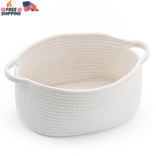 Cute Woven Storage Basket with Handle Gift Baby Toy Pet Organizer 13x8x6 Inch