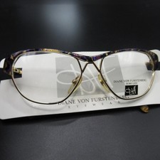 Diane von Furstenberg DVF Eyeglass Frames Gold Multicolor Pattern 55-14-135
