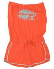 Champion Womens Graphic Off Shoulder Playsuit UK 12 Medium Orange BA09