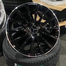 18" Mercedes AMG Turbine Style Black/Pol Lip Alloys & 225/40/18 All Season tyres