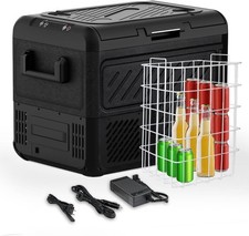 SubSun 53Qt Portable Car Fridge, -8℉~68℉, 12/24V DC & 110-220V AC