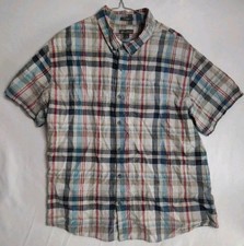 Men  s Tall 2 XL Eddie Bauer Button Down Long Sleeve Classic Cotton Plaid