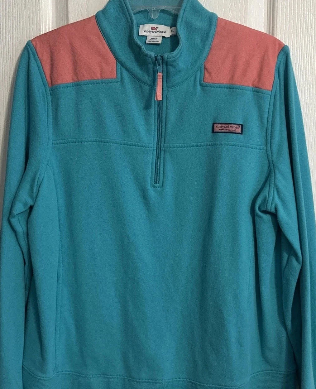 Vineyard Vines Shep Sweatshirt Jacket Womens XL Pullover 3/4 Zip Long Sleeve