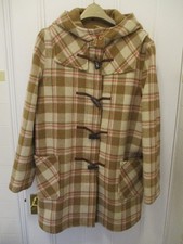 Ladies Wool Montgomery Duffle Coat CLASSIC, Check / Tartan Coat, Size 18/20