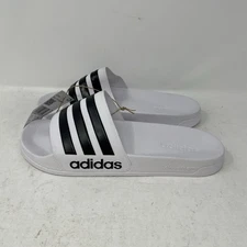 adidas Adilette Shower White Black Unisex Slip On Sandal Slide GZ5921 Men's 10