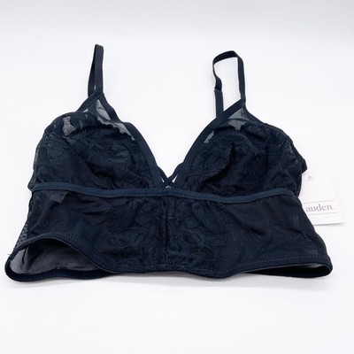 Auden Women's Black Lace Long Line Bralette Black Size XS