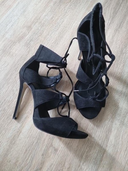 Women New Look Heels Black Suede 38 #8PSU