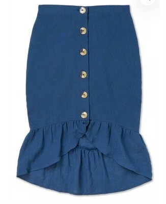 NWT Wet Anthropologie XS Melodie Flounce Mermaid Skirt Blue 128278