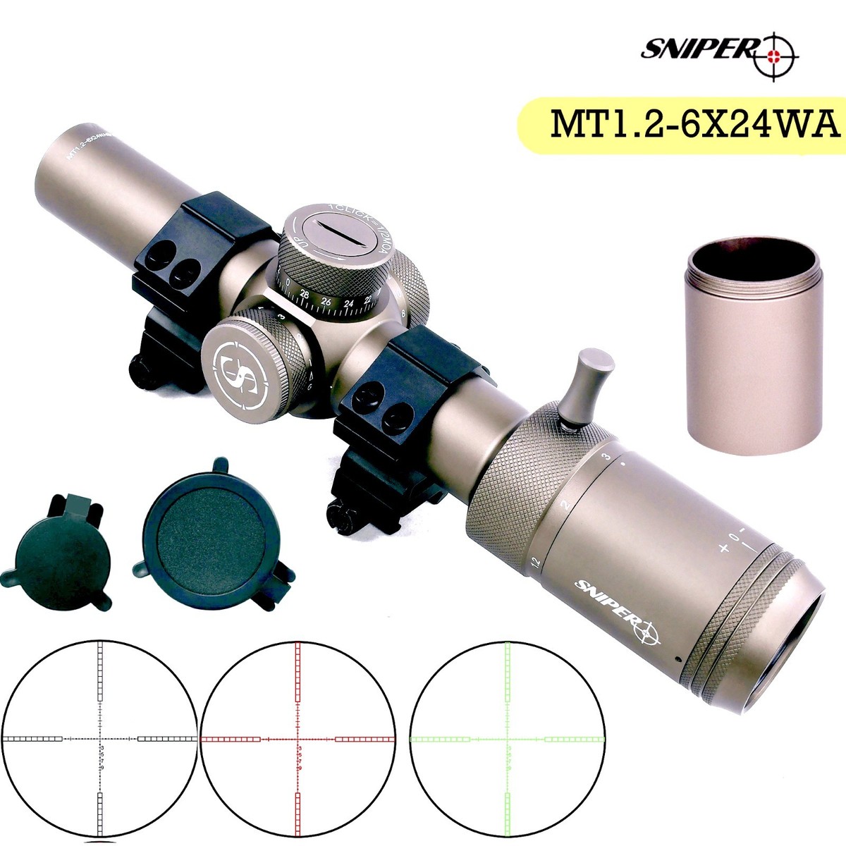 Sniper 1.2-6x24 SFP Brown Compact Rifle Scope 30mm Tube