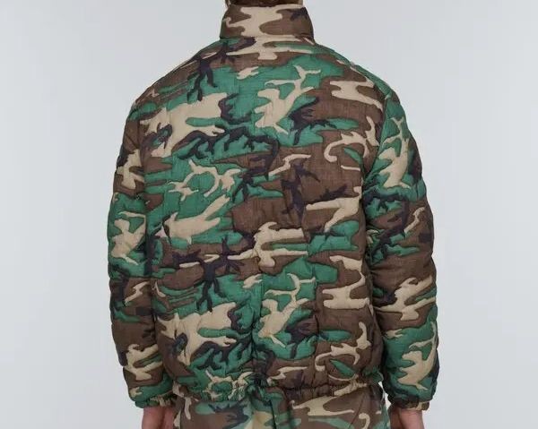 ERL Unisex Green Camo Woven Quilt Puffer Coat Size M image 2