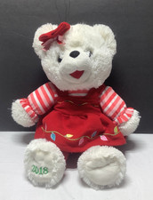 Dan Dee Snowflake Teddy Bear Plush White 2018 Girl Red Dress Christmas Lights