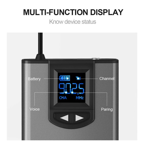 UHF Wireless Microphone Set w/Headset Mic,Lavalier Mic,Beltpack Transmitter Q5B3 - Picture 6 of 12