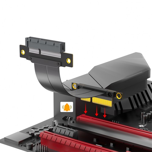 10 cm PCIE 4.0 4X-Verlängerungskabel 180-Grad-auf-90-Grad-vergoldeter Stecker - Afbeelding 6 van 11