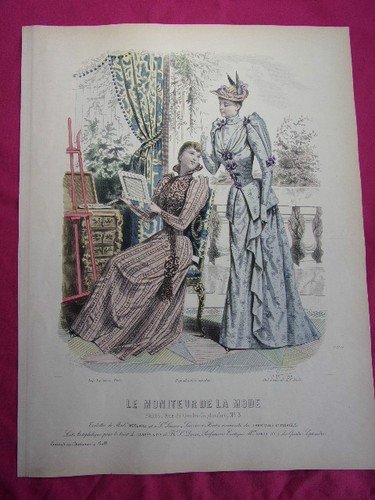 59/ GRAVURE DE MODE " Moniteur de la Mode Paris 1891 ". Grand format 36x26 - Picture 3 of 3