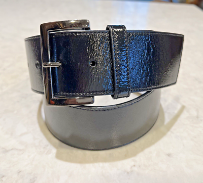 Hobo Black Patent Leather Ladies Fashion Belt Curved Waist  display picture 3