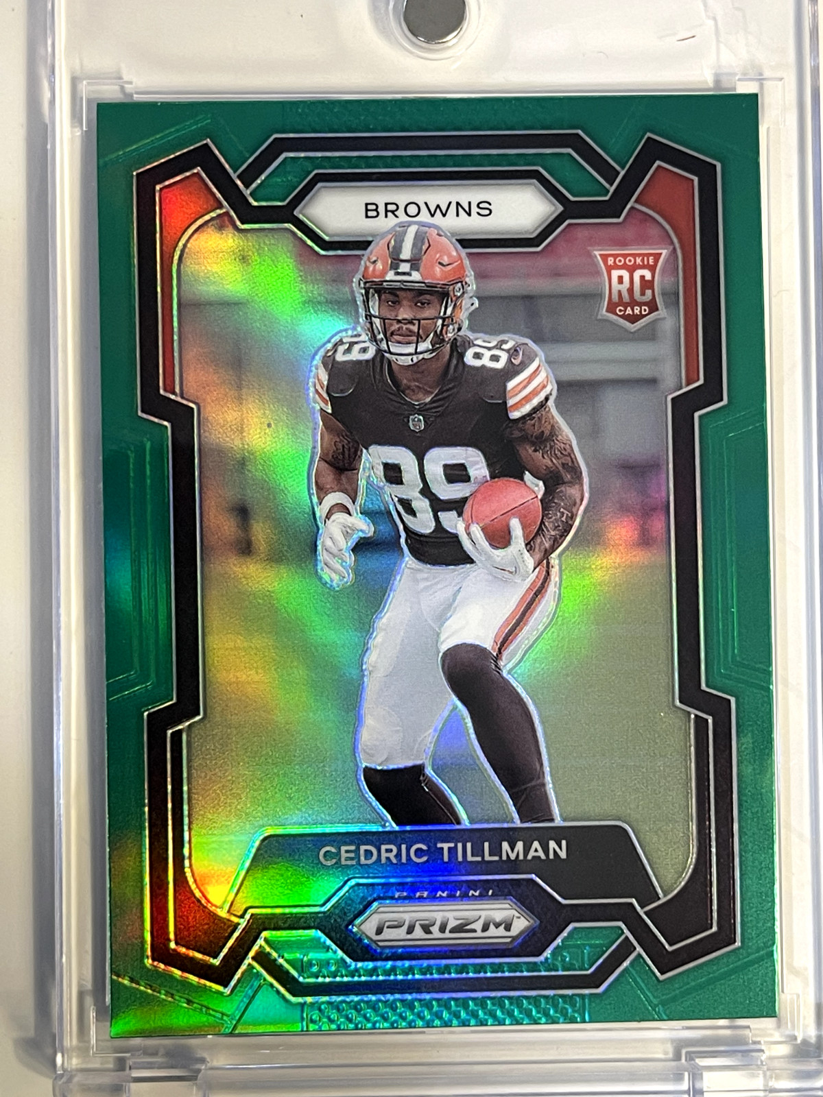 2023 Panini Prizm Football Cedric Tillman Green Prizm #321 Rookie RC Browns SP