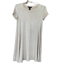 Forever 21 Women’s Size Small Light Tan Cotton Flowy Loose Fitting T-Shirt Dress