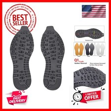 Anti-Slip Rubber Shoe Repair Materials, Full Sole Replacement, Black, 11.8x4....