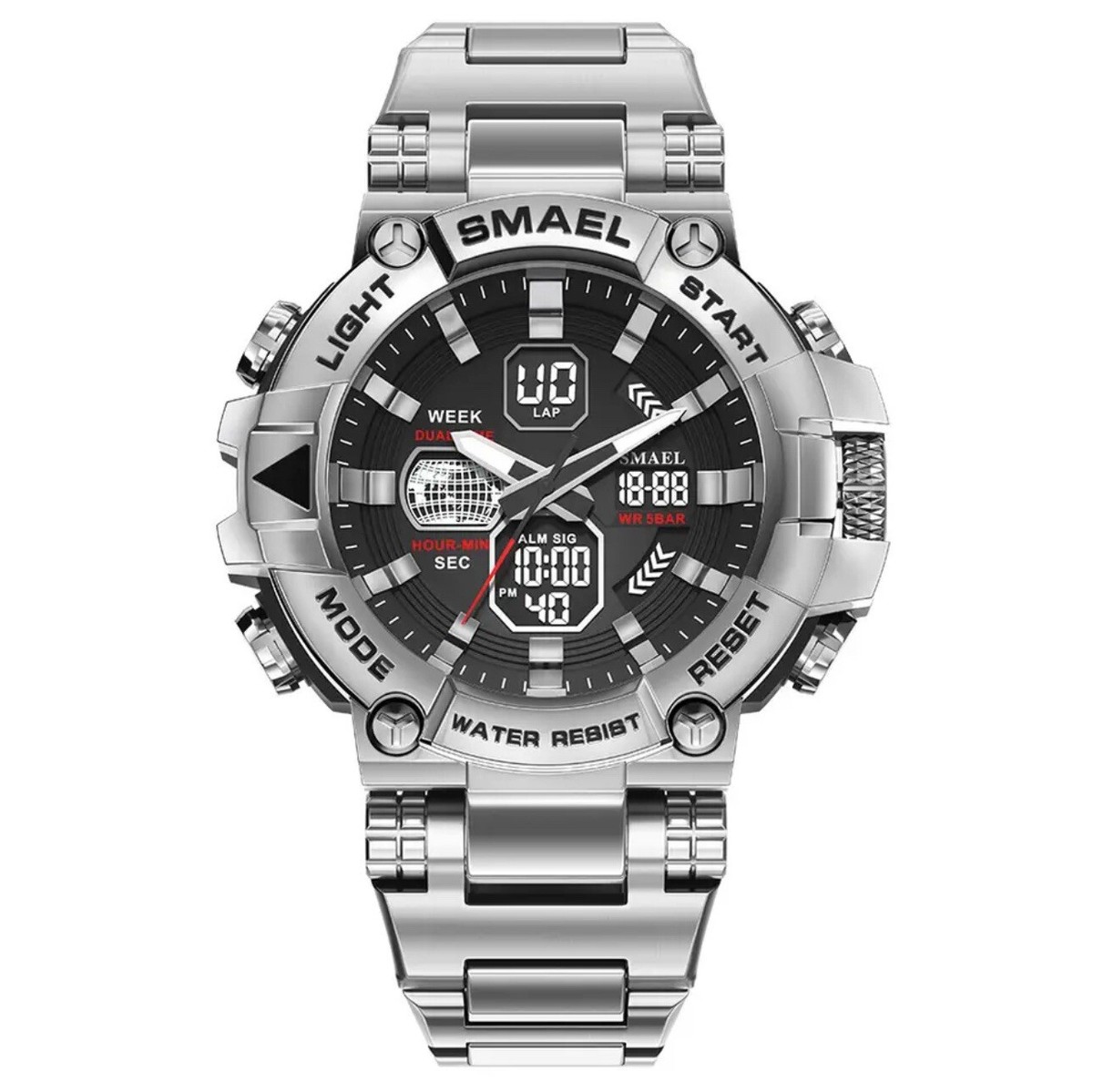 SKMEI Orologio da uomo in silicone, facile da leggere, impermeabile, sportivo, casual, alla moda, analogico, al quarzo, luminoso, regalo per padri, nero, G9299rosso, Moda : ADALOVE