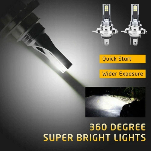 2X H4 Birne Hi/Low Beam Motorrad Auto Scheinwerfer Licht Halogen Weiß 6500K DHL - Bild 11 von 11