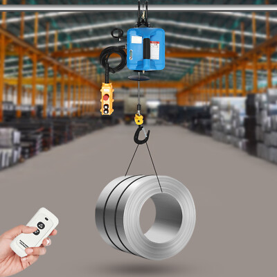 500kg/1100lbs Electric Hoist Wireless Overhead Crane Lift Towing Winch & Remote