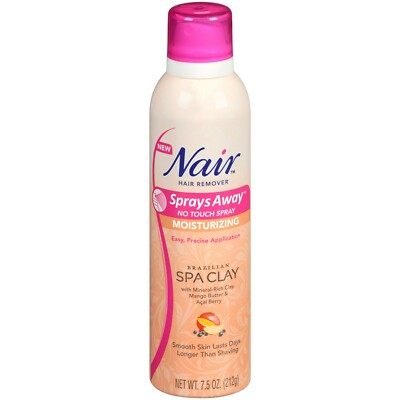 Nair Hair Remover Nourish Sprays Away, Brazilian Spa Clay, 7.5 oz