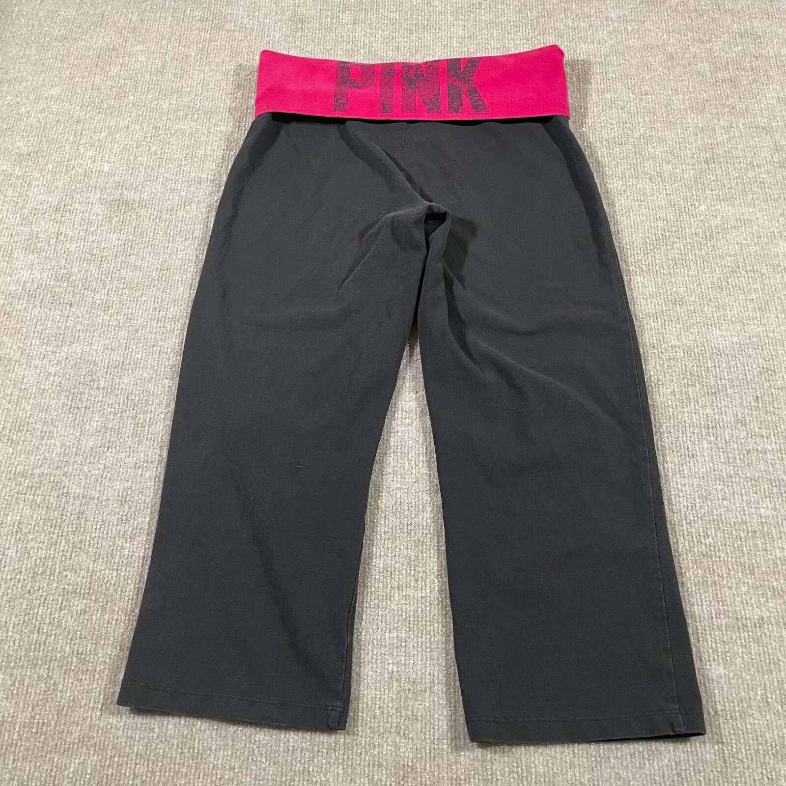 victoria-secret-vs y2k capri fold over waist spellout leggings