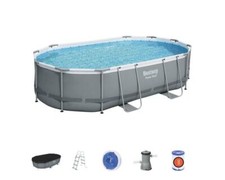 Piscina fuoriterra ovale Power Steel Bestway 488x305x107cm con pompa e scaletta