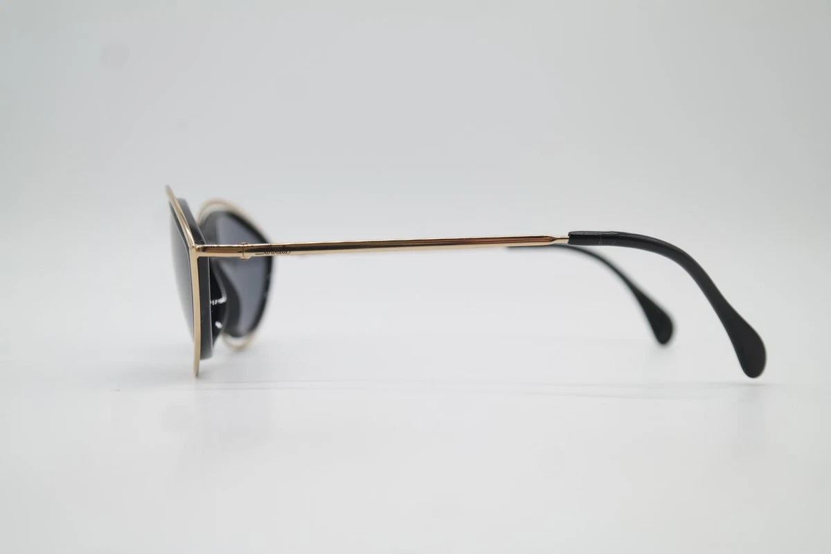 Black and clearance gold oval sunglasses