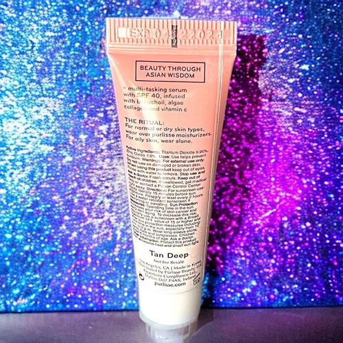 PURLISSE BEAUTY Suero Brillo Eterno Crema BB FPS 40 in Bronceado Profundo 0,24 fl oz nuevo sin caja - Imagen 7 de 12