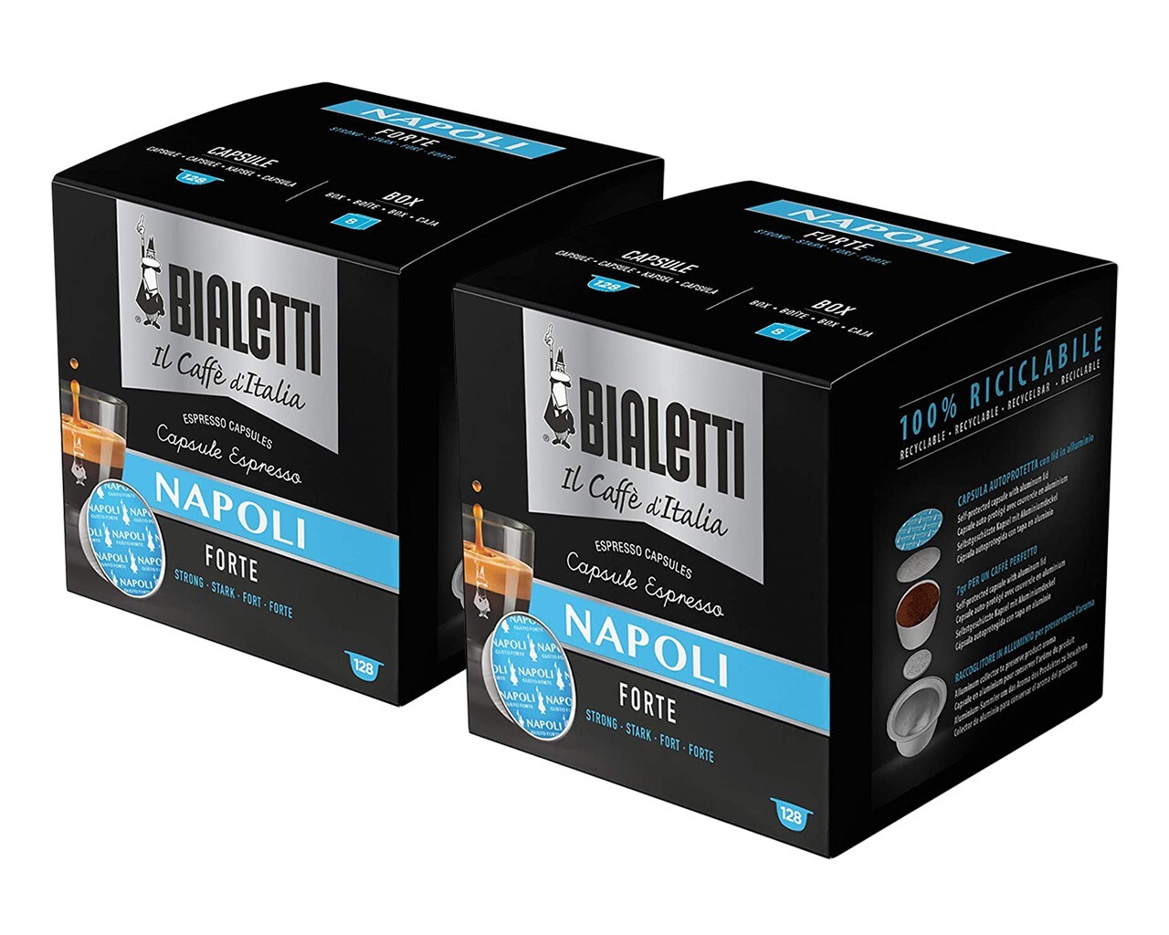 256 Capsule Bialetti Caffè d'Italia Mokespresso Napoli Gusto Forte