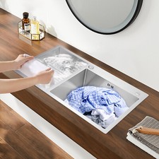 80x48cm Big Single Bowl Kitchen Sink Undermount Brushed Stainless Steel Sink USA