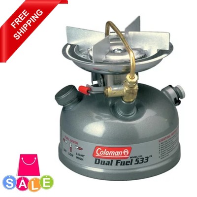 Compact Dual Fuel Camping Stove 1-Burner Portable Camping BBQ 10000 BTUs Cooking