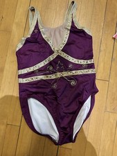 Maroon and Gold Unitard for Gymnastics and Color Guard