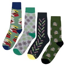 NWT Science Dress Socks 4 Pack Novelty Men 8-12 Crazy Fun Sockfly