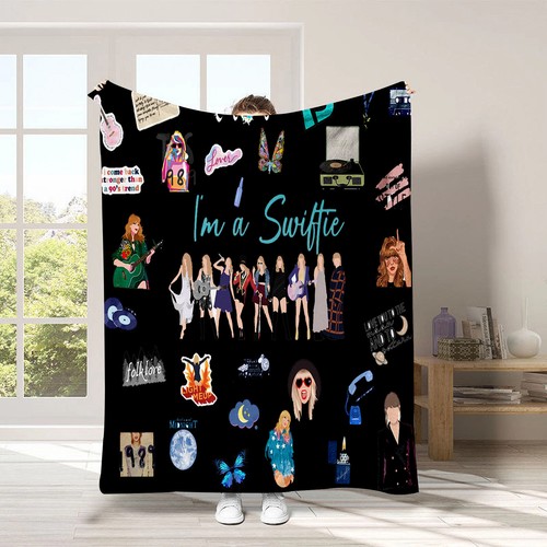 Taylor Swift Throw Blanket Women Cartoon Flannel Blanket Student Lunch Blankets - Picture 38 of 38