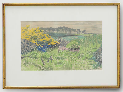 Manner of Van Gough - Gerahmt Mitte Des 20. Jahrhunderts Pastell, Polgigga