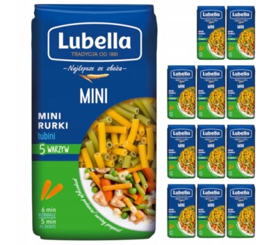 10x Lubella 5-Gemüse Nudeln Tubini Röhrchen Makaron Mini Rurki  400 g