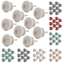 10 x M&ouml;belknopf Porzellan M&ouml;belknauf f&uuml;r Schubladen Keramik Vintage Shabby Brik
