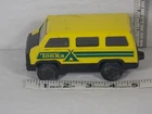 Vintage 1979 Tonka 5" yellow Pressed Steel Toy Van/Truck Tipi On Side Camping