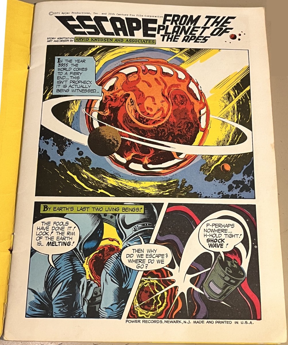 1974 Escape From Planet of the Apes Comic Book & 45 Record Vintage