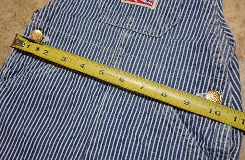 Vintage Liberty Brand Stripe Toddler Bib Overalls Shorts Kids Romper Sz 24M USA - Picture 4 of 10