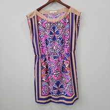 Loft Womens Scarf Bandana Print Mini Dress Size L Multicolor Casual Bohemian