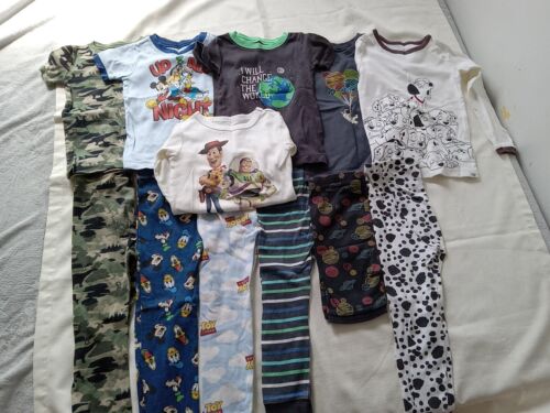 6 2-piece Pajama Sets Boys Size 4 Baby GAP Old Navy Mickey Mouse,Toy Story,Camo - Picture 1 of 5