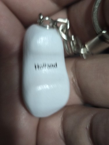 Vtg wood white shoe keychain made holland Advertise Pancakes Amsterdam EUC C77 - Picture 8 of 13