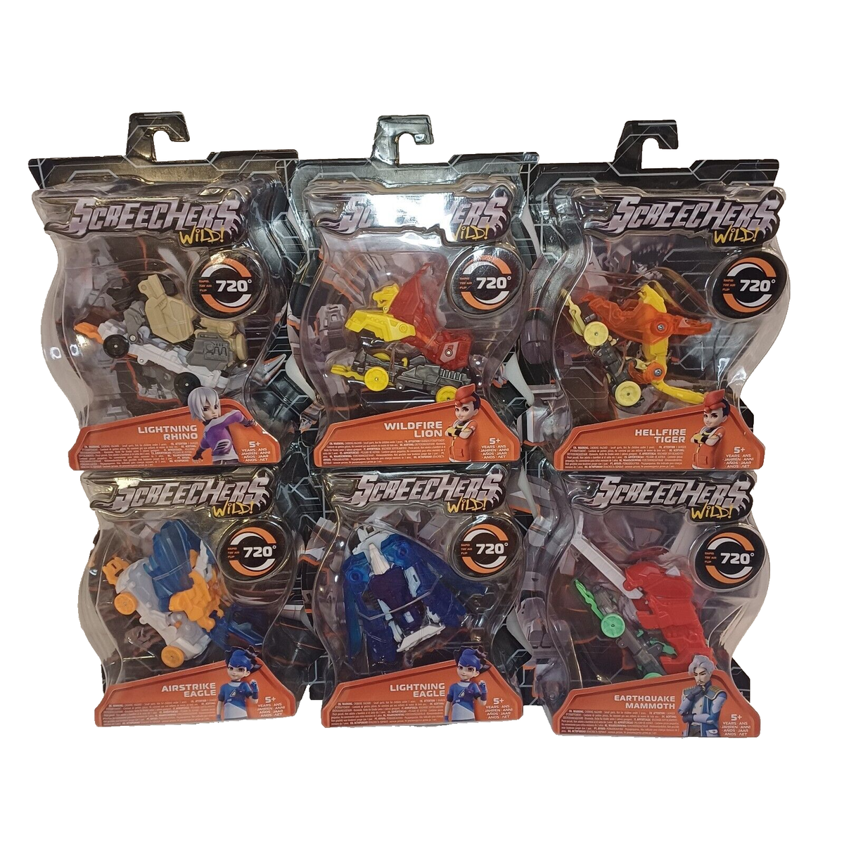 Set of 6 Screechers Wild! 2022 720° Transforming Toy Alpha Toys | eBay